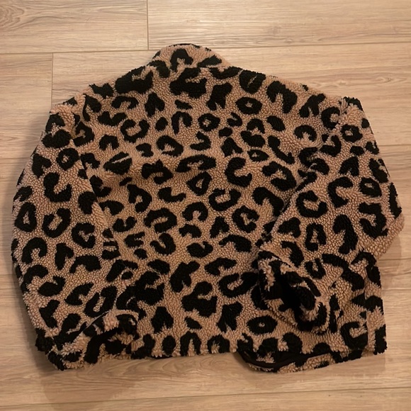 Saltwater Luxe Ciara Teddy Jacket Full Zipper Leopard Print Medium - Picture 8 of 8